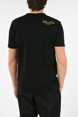 T-Shirt Girocollo OPTICAL FLUO in Cotone con Stampa
