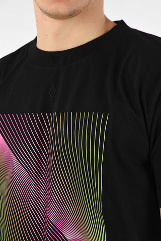T-Shirt Girocollo OPTICAL FLUO in Cotone con Stampa