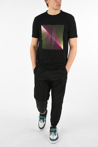 T-Shirt Girocollo OPTICAL FLUO in Cotone con Stampa