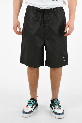 Coated Cotton LOGO JNS Shorts with Drawstring Closure
