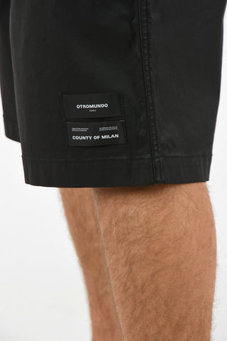 Coated Cotton LOGO JNS Shorts with Drawstring Closure