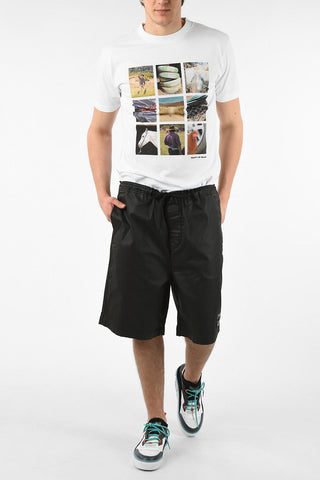 Coated Cotton LOGO JNS Shorts with Drawstring Closure