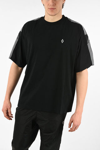 T-Shirt Oversize COUNTY TAPE in Cotone con Bande Stampate 