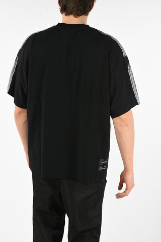 T-Shirt Oversize COUNTY TAPE in Cotone con Bande Stampate 