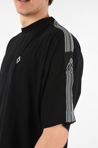 T-Shirt Oversize COUNTY TAPE in Cotone con Bande Stampate 