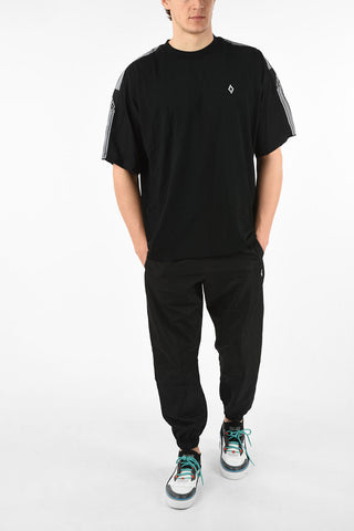 T-Shirt Oversize COUNTY TAPE in Cotone con Bande Stampate 