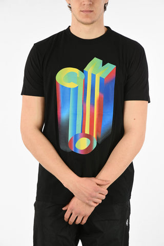 T-Shirt COM in Cotone con Stampa
