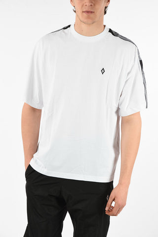 T-Shirt Oversize COUNTY TAPE in Cotone con Bande Stampate