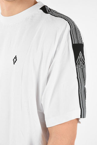 T-Shirt Oversize COUNTY TAPE in Cotone con Bande Stampate