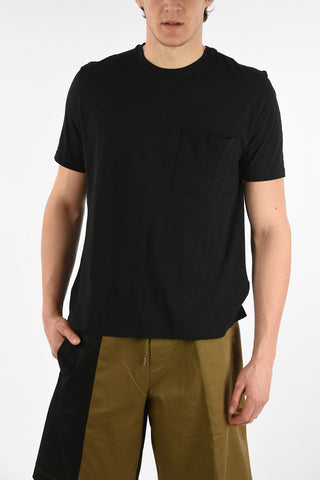 Cotton PULLED OUT Crew-Neck T-Shirt with Pocket