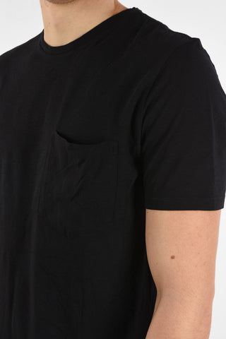 Cotton PULLED OUT Crew-Neck T-Shirt with Pocket