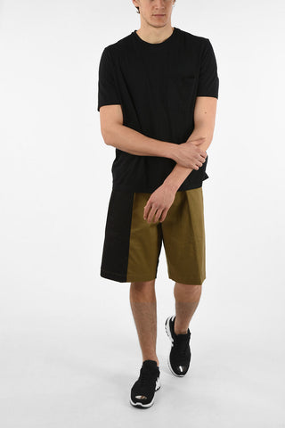 Cotton PULLED OUT Crew-Neck T-Shirt with Pocket