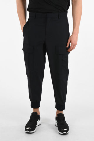 Slouch Fit Cargo Pants with Elastic Ankle Band