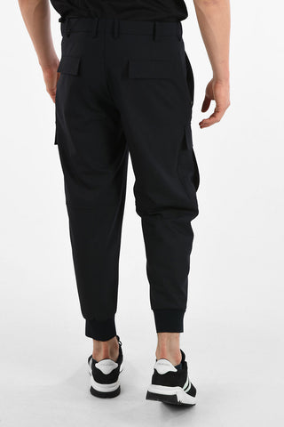 Slouch Fit Cargo Pants with Elastic Ankle Band