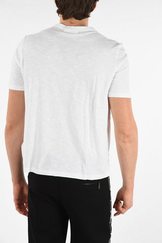 Cotton PULLED OUT Crew-Neck T-Shirt with Pocket