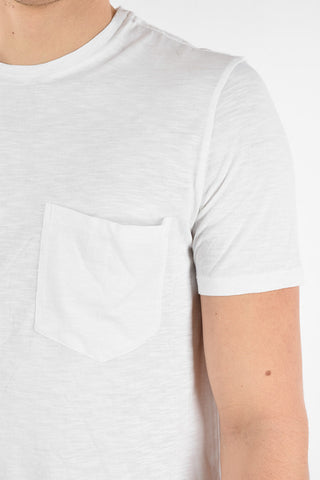 Cotton PULLED OUT Crew-Neck T-Shirt with Pocket
