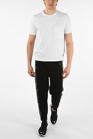 Cotton PULLED OUT Crew-Neck T-Shirt with Pocket