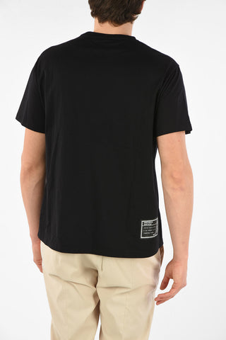 POP UP COLLECTION Cotton THUNDERBOLT HALF FAIRISLE Crew-Neck T-Shirt