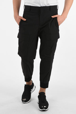 Slouch Fit Cargo Pants with Elastic Ankle Band