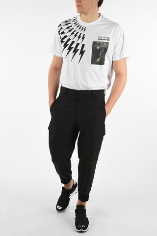 Slouch Fit Cargo Pants with Elastic Ankle Band