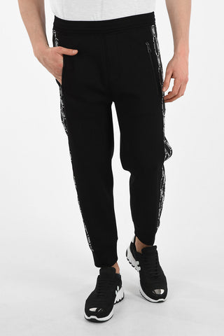 Skinny Fit MONOGRAM STRIPE Joggers with Drawstring Closure