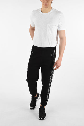 Skinny Fit MONOGRAM STRIPE Joggers with Drawstring Closure