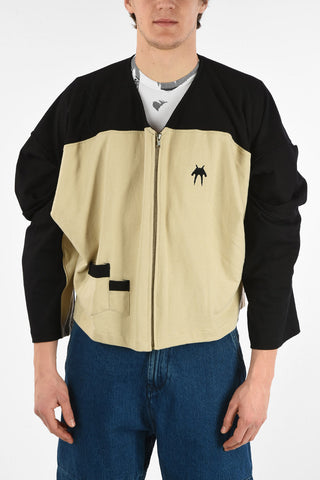 Printed Unstructured Sweatshirt with Zip Closure 