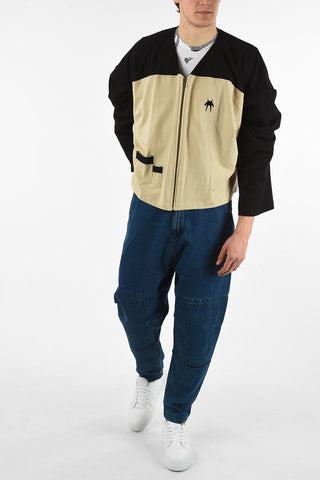 Printed Unstructured Sweatshirt with Zip Closure 