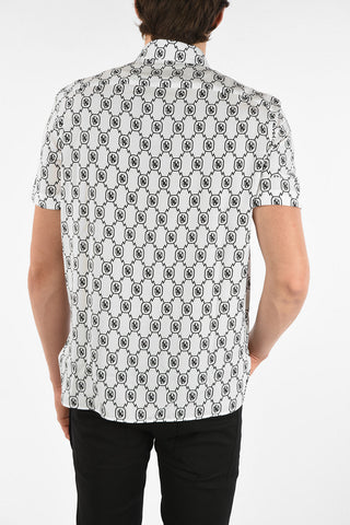 Camicia Collo Francese ALL-OVER MONOGRAM a Manica Corta con Taschino