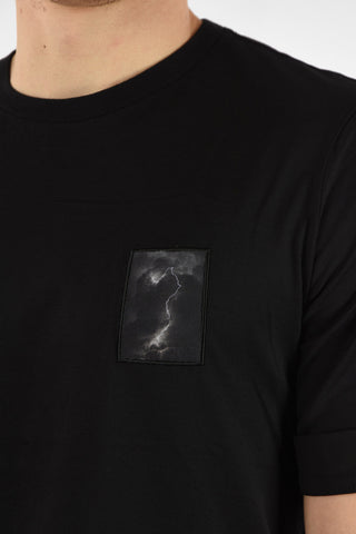 POP UP COLLECTION T-Shirt Girocollo THUNDERBOLT PATCH in Cotone Stretch