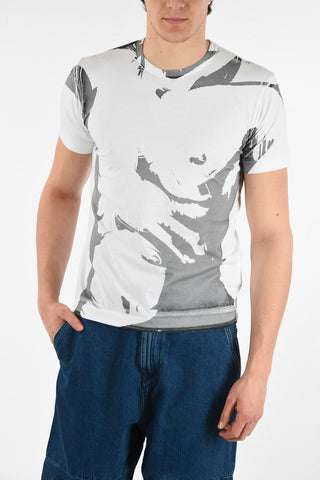 HOMME PLUS Cotton Printed Crew-Neck T-Shirt