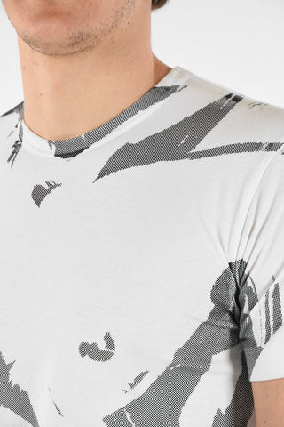 HOMME PLUS Cotton Printed Crew-Neck T-Shirt