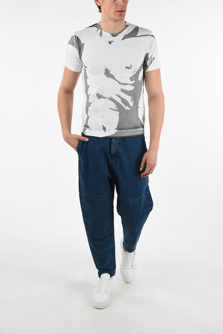 HOMME PLUS Cotton Printed Crew-Neck T-Shirt