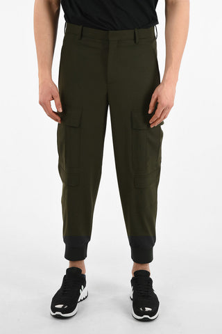 Slouch Fit Cargo Pants with Elastic Ankle Band