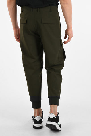 Slouch Fit Cargo Pants with Elastic Ankle Band