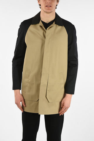 Standard Fit Trench with Leather Collar and Hidden Closure
