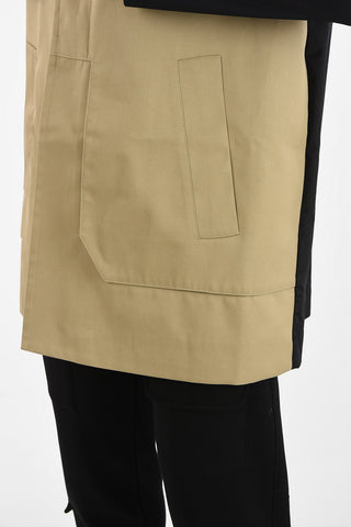 Standard Fit Trench with Leather Collar and Hidden Closure