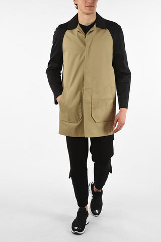 Standard Fit Trench with Leather Collar and Hidden Closure
