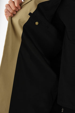 Standard Fit Trench with Leather Collar and Hidden Closure