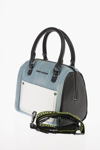 ARMANI EXCHANGE Denim Bowler Bag With Removable Shoulder