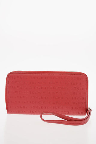 ARMANI EXCHANGE All Over Logo-Embroidered Ecoleather Wallet with Zip Closure