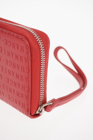 ARMANI EXCHANGE All Over Logo-Embroidered Ecoleather Wallet with Zip Closure