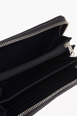 ARMANI EXCHANGE All Over Logo Ecoleather Wallet with Zip Closure