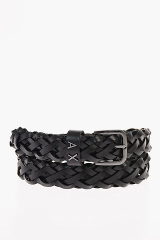 ARMANI EXCHANGE 30mm Braided Leather Belt