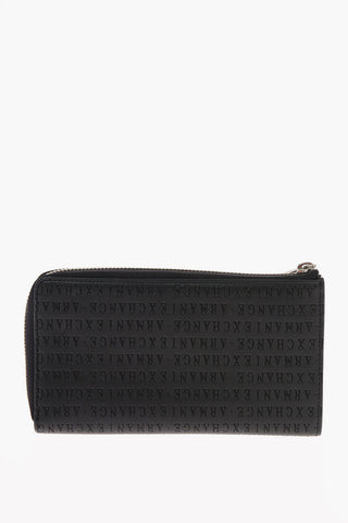 ARMANI EXCHANGE All Over Logo Ecoleather Wallet with Zip Closure