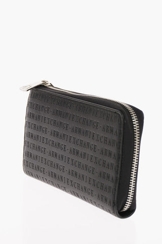 ARMANI EXCHANGE All Over Logo Ecoleather Wallet with Zip Closure