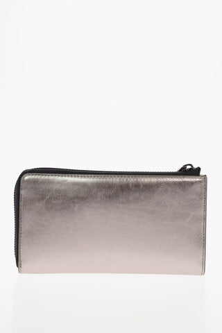 ARMANI EXCHANGE  Silver Laminated Ecoleather Wallet