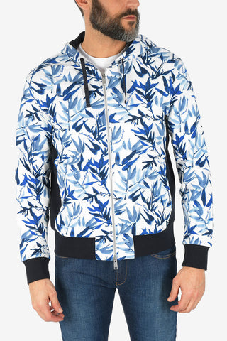 ARMANI EXCHANGE Leaf-Print Hooded Sweatshirt