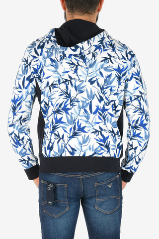 ARMANI EXCHANGE Leaf-Print Hooded Sweatshirt