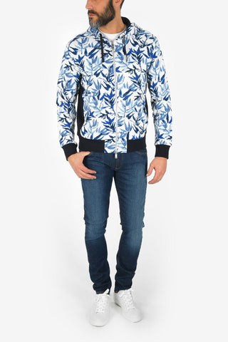 ARMANI EXCHANGE Leaf-Print Hooded Sweatshirt